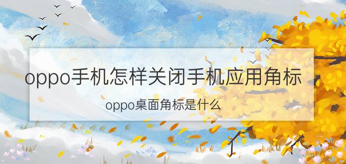 oppo手机怎样关闭手机应用角标 oppo桌面角标是什么？